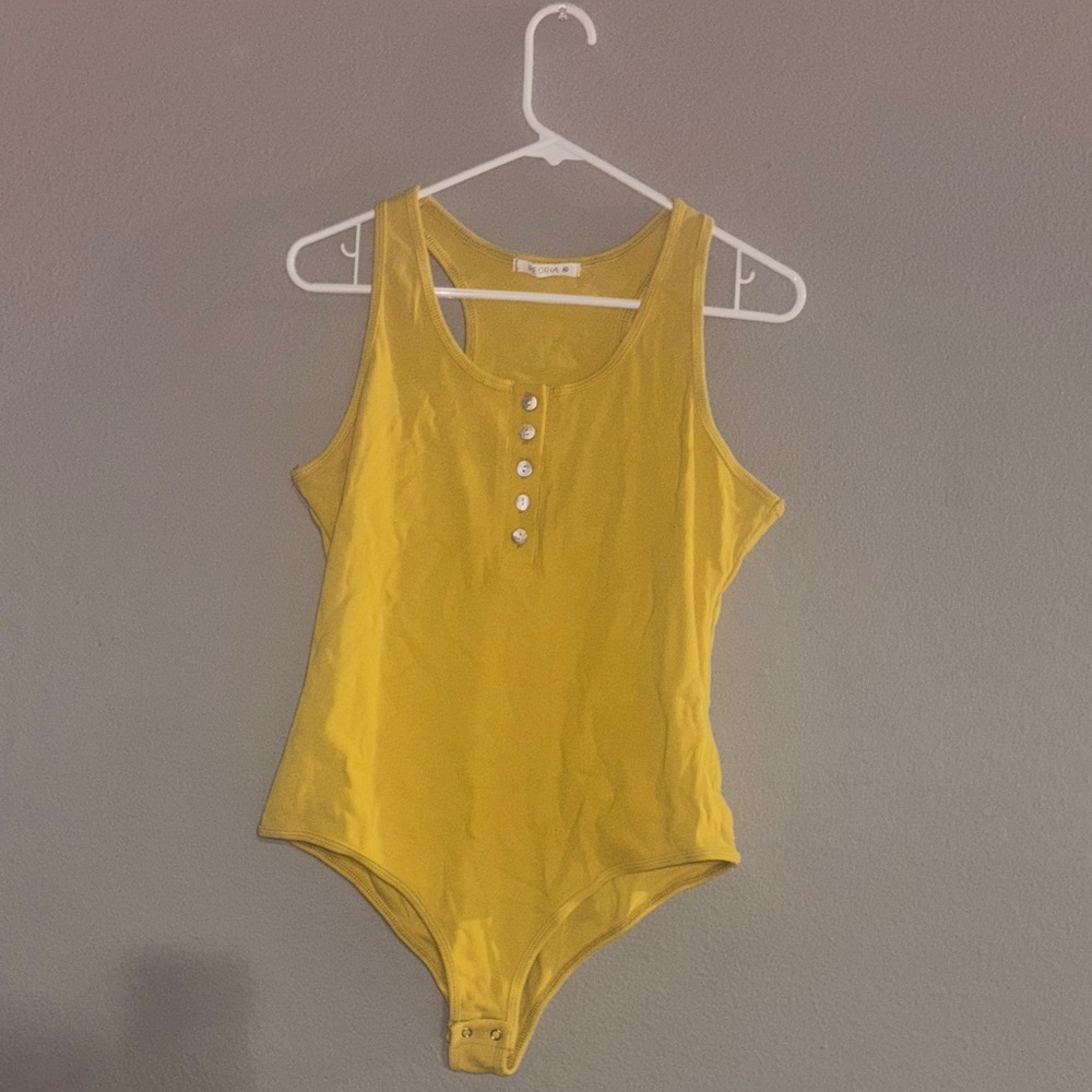 ReoRia Yellow Buttoned Bodysuit